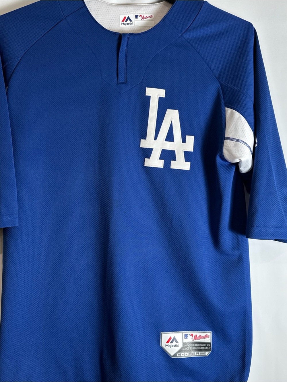 Majestic Blue & White CoolBase MLB Pullover Los Angeles Dodgers